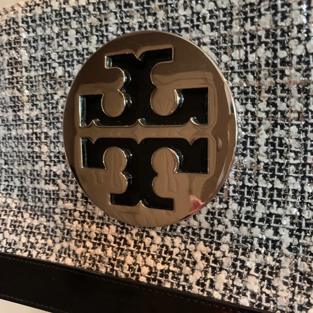 Tory Burch Black/Cream Pattern Handbag